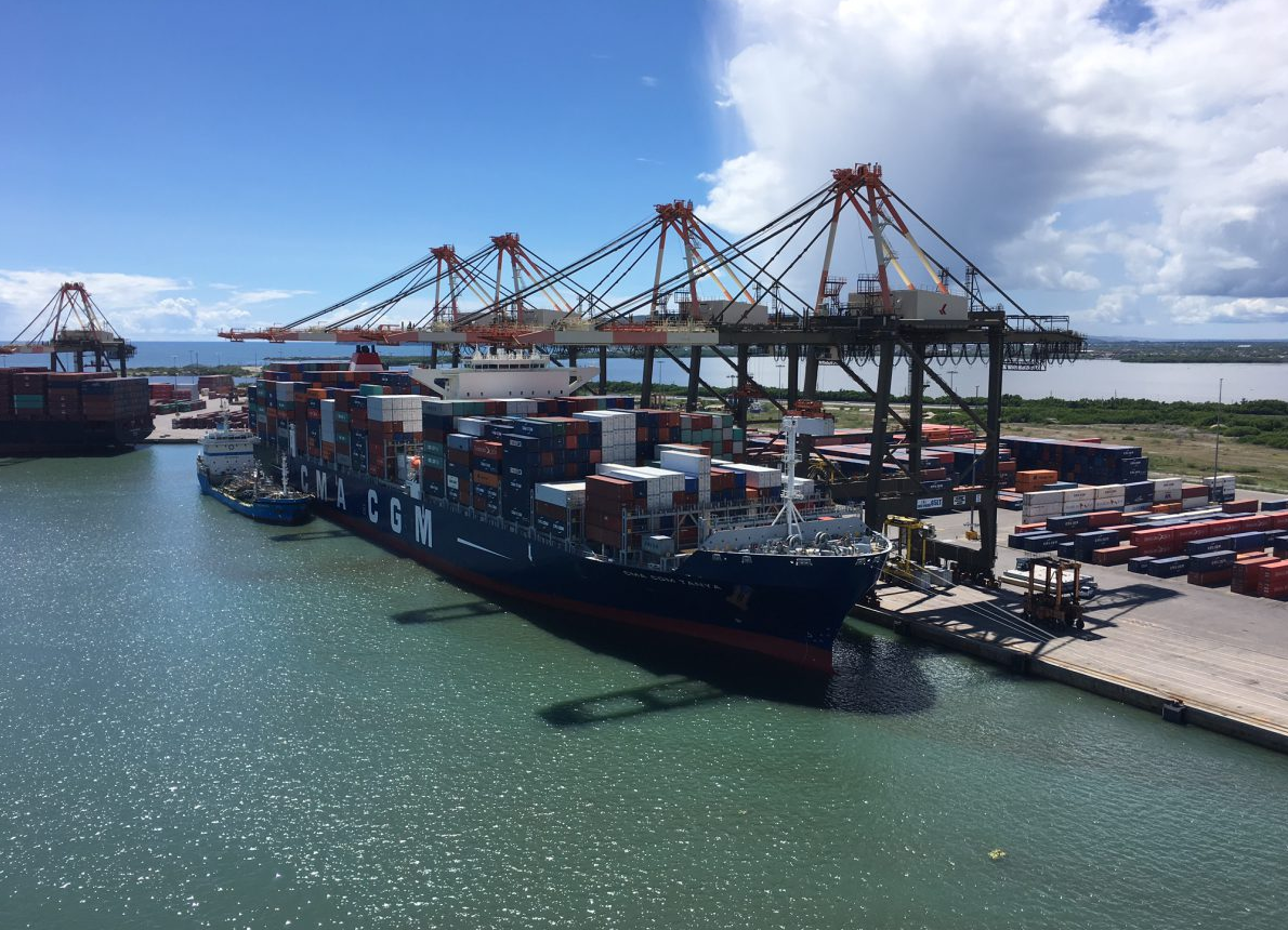 CMA container ship at Jamaica port.png